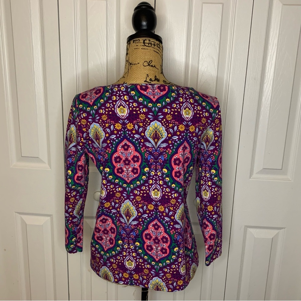 Talbots Purple and Pink Floral Blouse - Picture 4 of 11